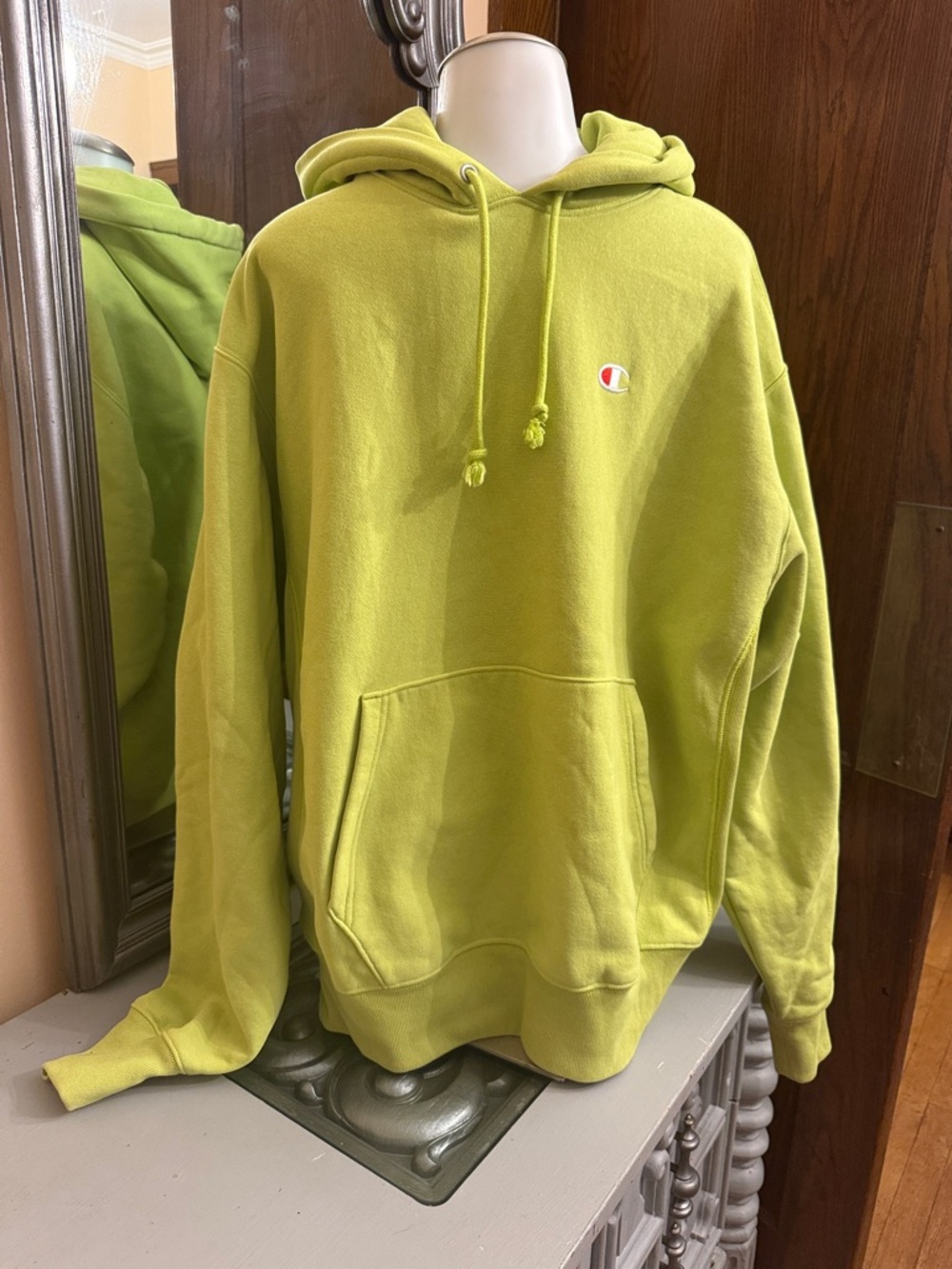 Champion Large Bright Lime Green Men's Pullover Hoodie